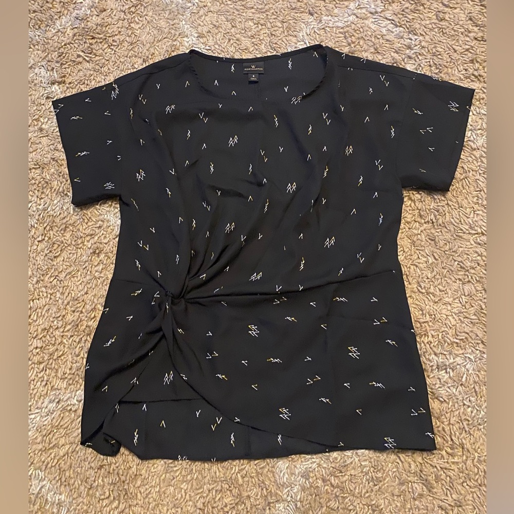 Worthington black and white blouse size small